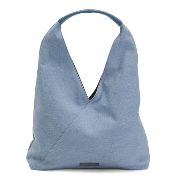 BRUNO MAGLI Handbags - BRUNO MAGLI Pale Blue Made In Italy Canvas Twill Mirabella Tote